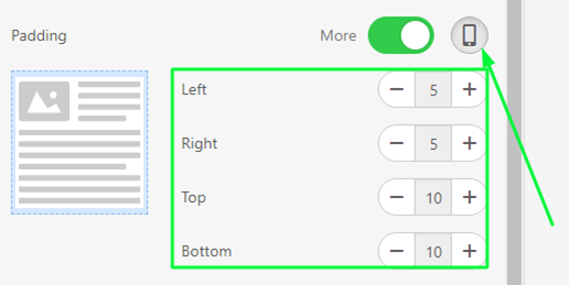 set specific padding for mobile