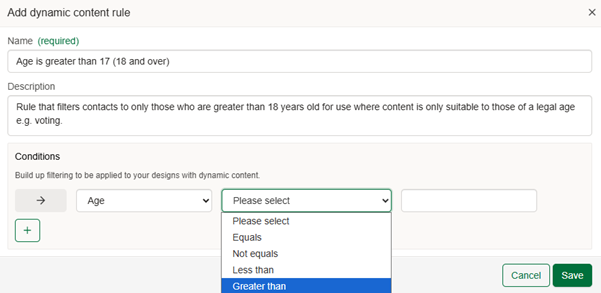 Filtering your contact field