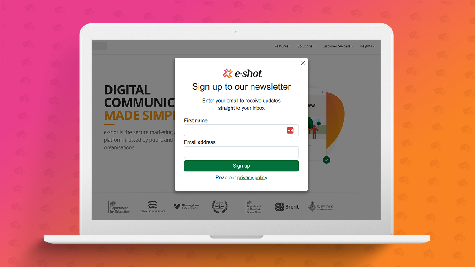 Full setup: Website popups