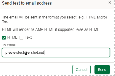 Sending a design test email