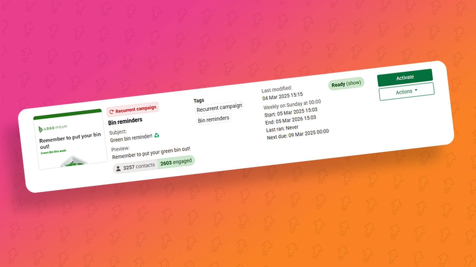 e-shot feature update – March 2025