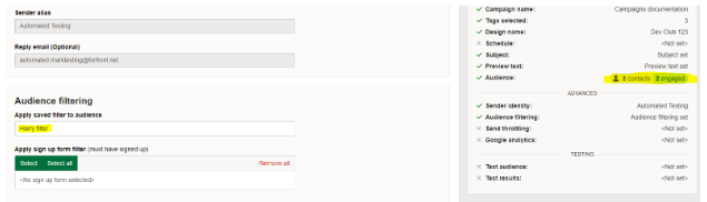 After applying a saved filter