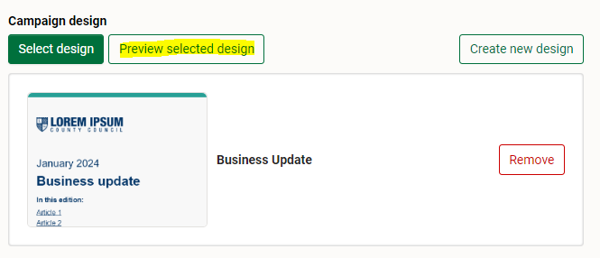 Previewing the applied design 