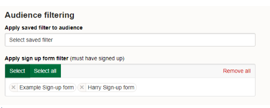 After selecting a sign-up form