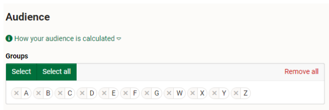 Assigning groups to your campaign in alphabetical order 