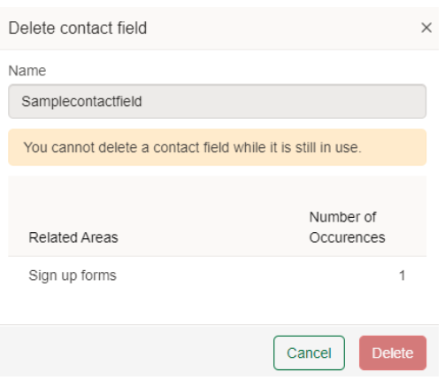 Contact field management 