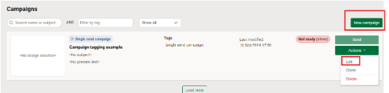 Creating or editing a campaign