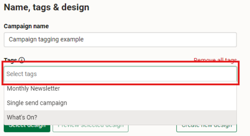 Assigning a tag to a campaign