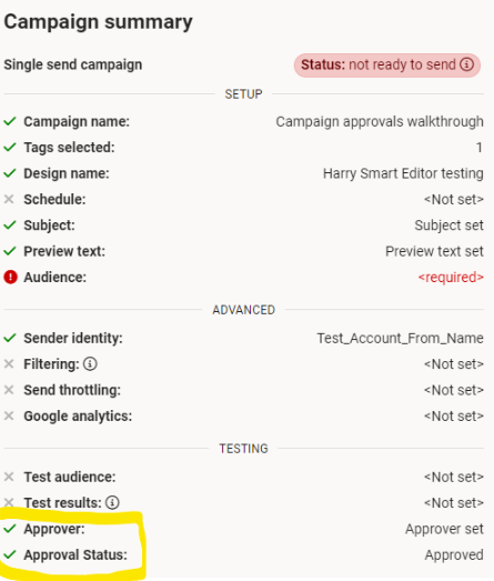 Viewing the approval status