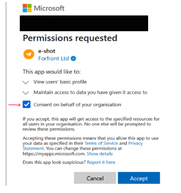 Administrator login example 