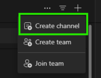 Creating a Teams channel