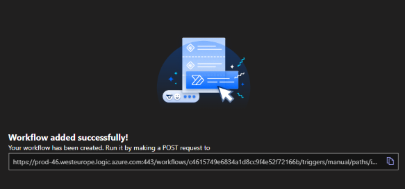 Your workflow webhook code ready to be copied