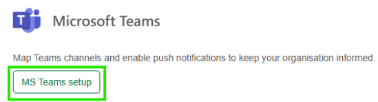 MS Teams setup button