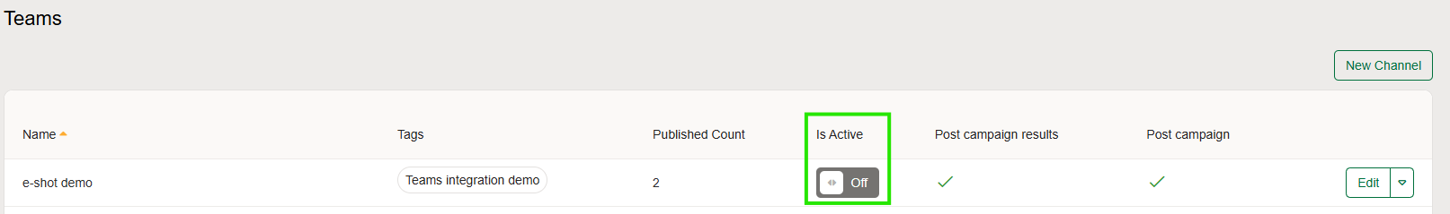 Turning on your integration