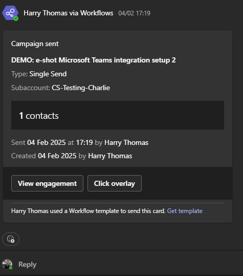 Analytics to your channel example