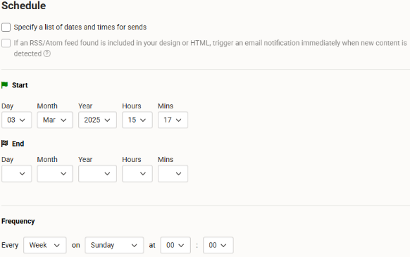 Recurrent campaign scheduled setup