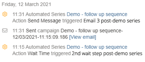 Contacts activity panel