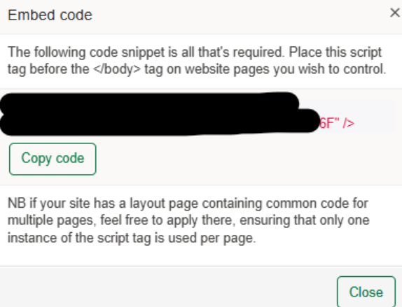 Copying your embed code