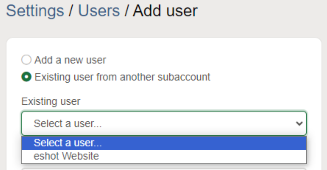 Adding an existing user