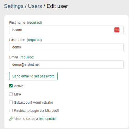Admin resetting a password