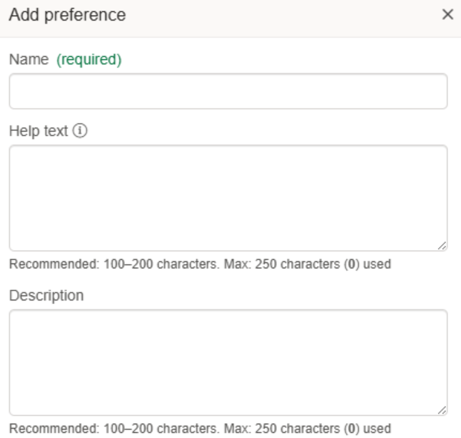 Adding help text to a preference