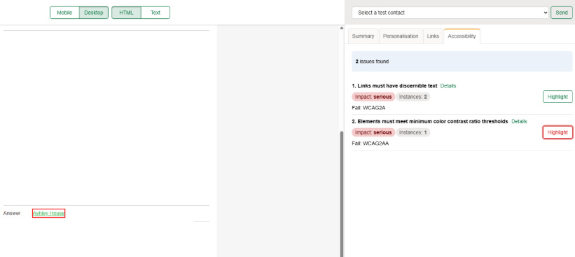 Accessibility preview