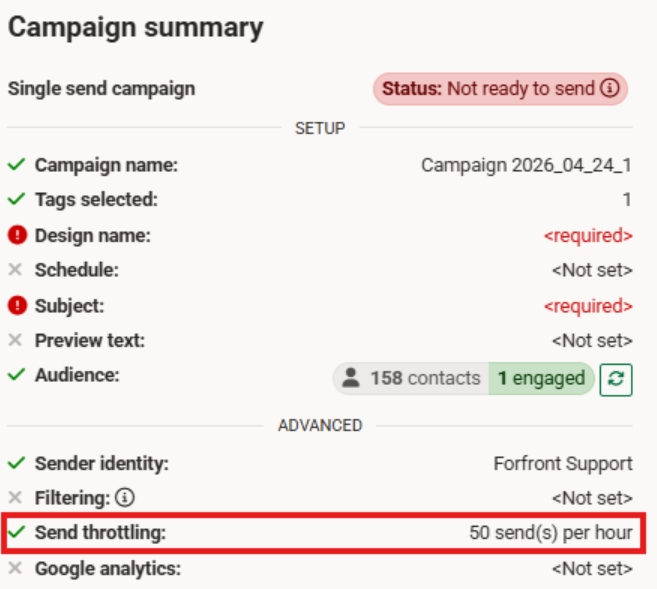 Campaign summary page