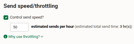 Campaigns - Send speed/throttling