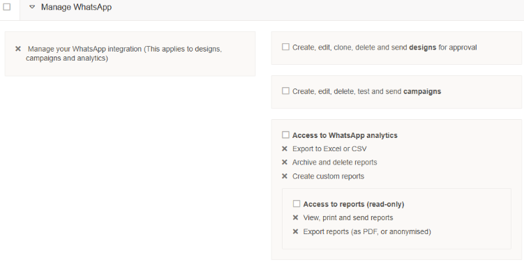User permissions