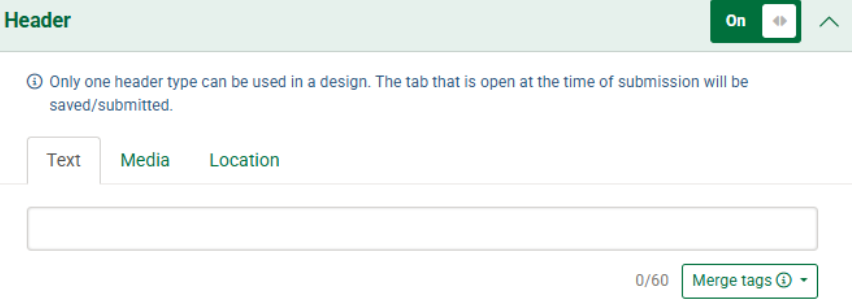Header text option