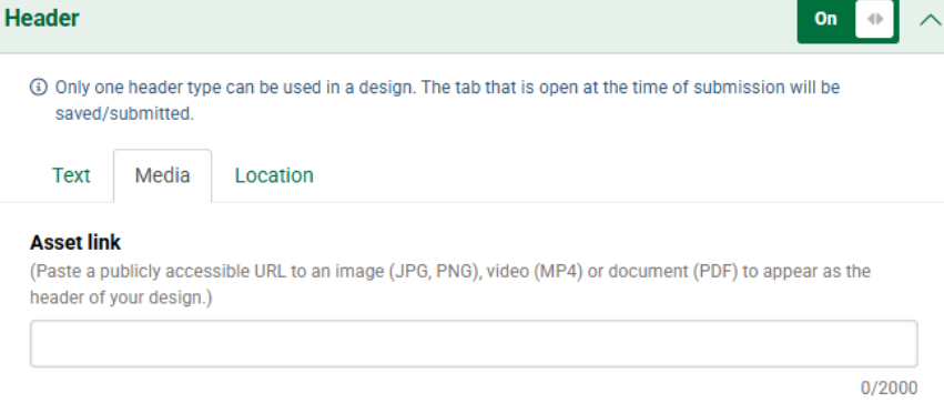 Header media option