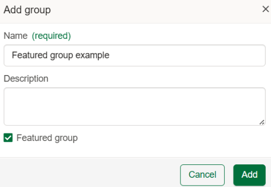 Making a group featured