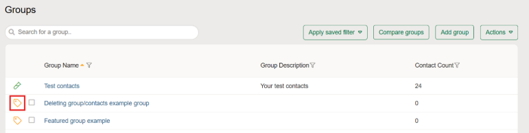 Featured group lists