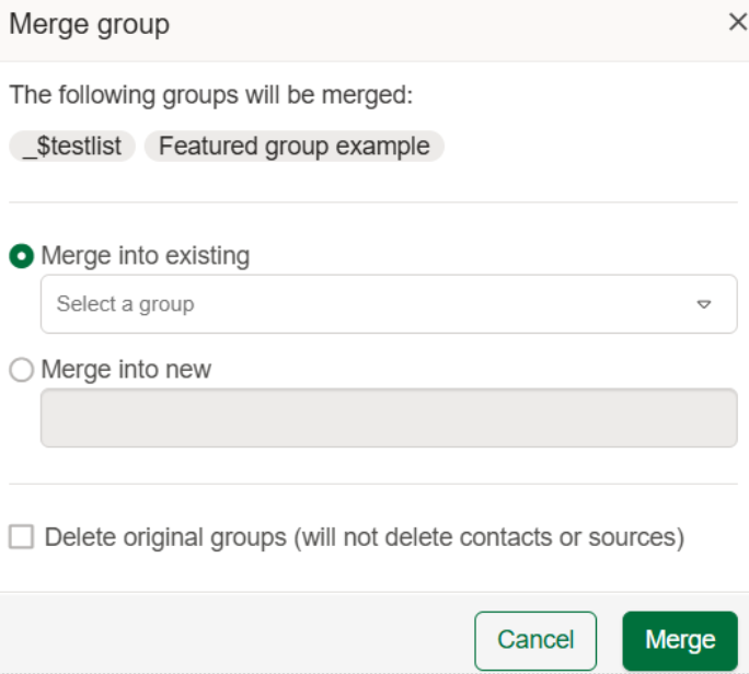 Merging two groups
