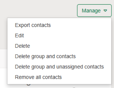 Actions dropdown