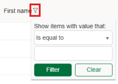 Filtering a field