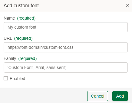 Adding a custom font