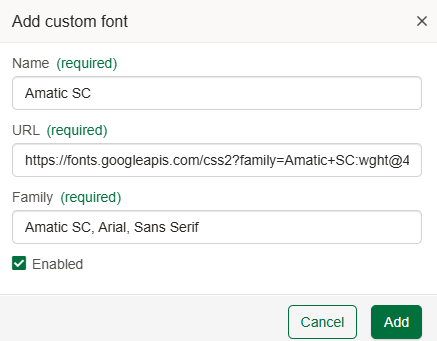 Adding your font to e-shot