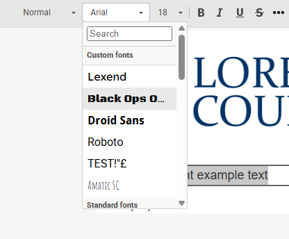 Choosing your font in the editor
