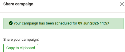 Campaign scheduled modal