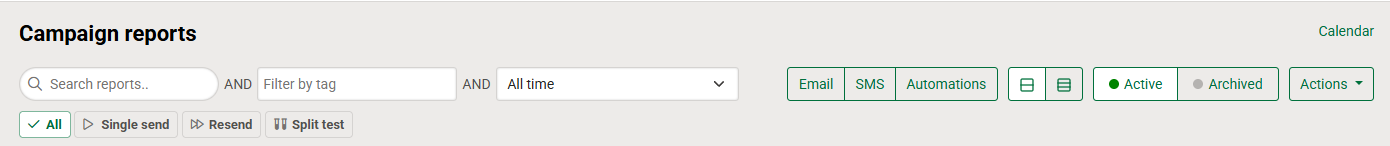 Campaign reports filters