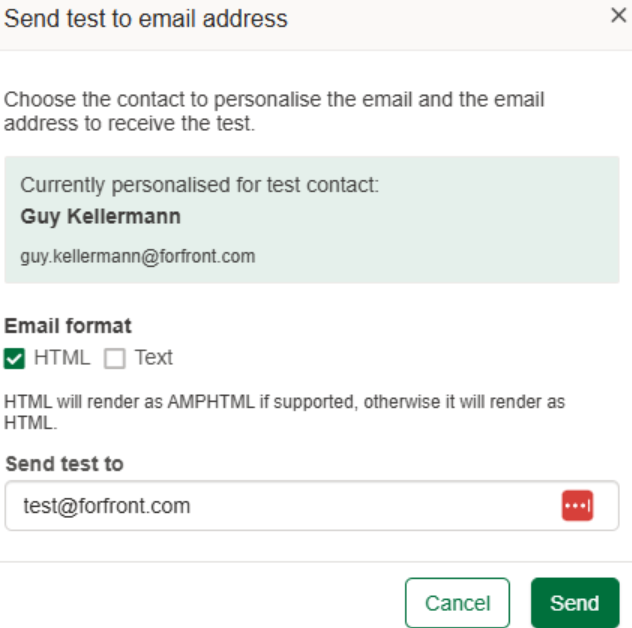 Sending a test email
