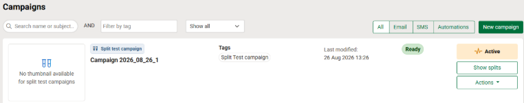 Sent campaign example