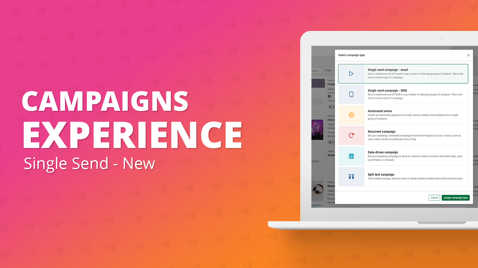 Campaigns: Single send campaign