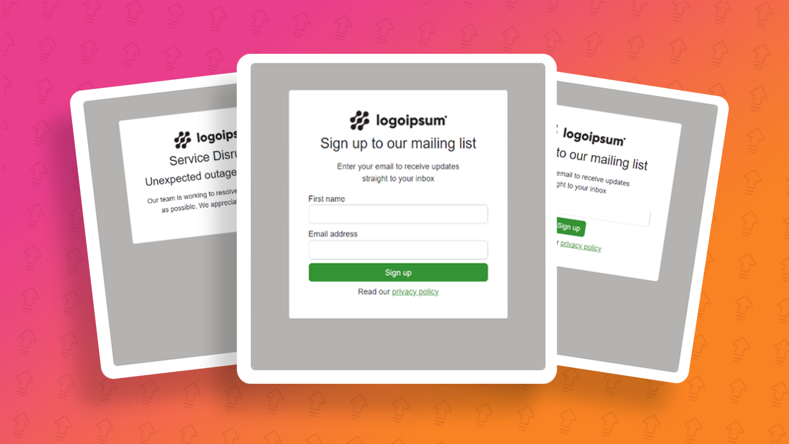 e-shot setup: Website popups
